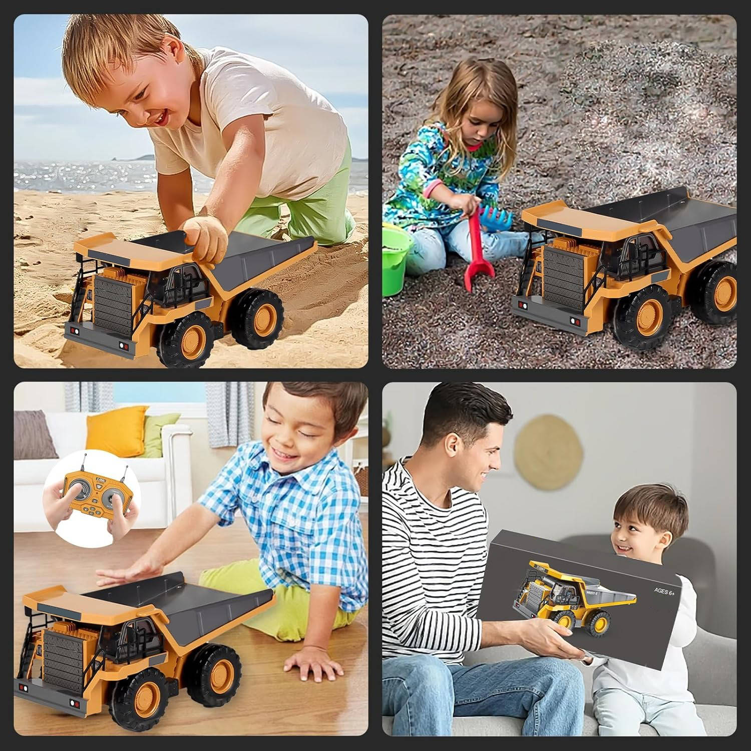 4WD Remote-Control Excavator, Bulldozer & Dump Truck – All-in-One RC Construction Vehicle