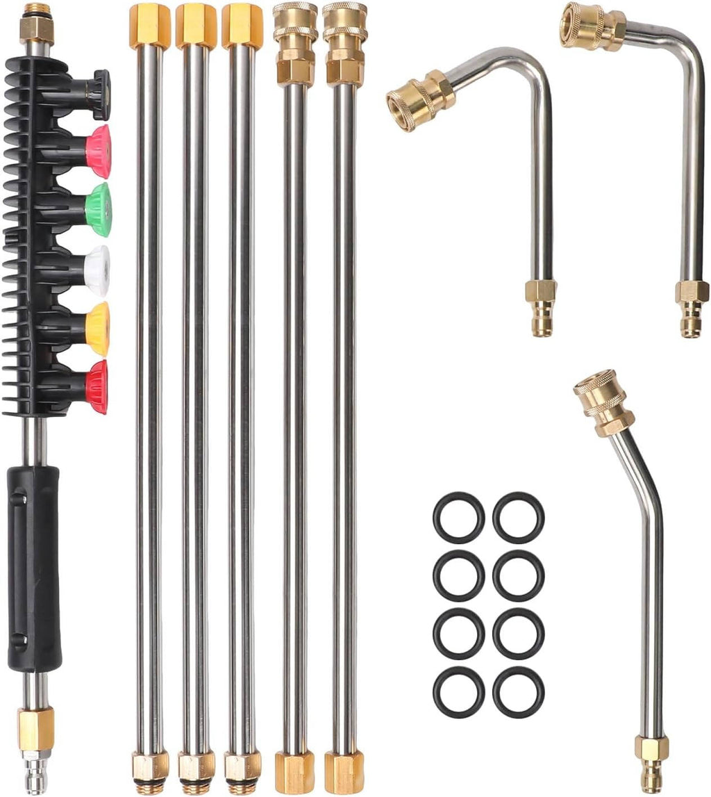 4000 PSI Telescoping Power Washer Extension Wands for Gutters, Roof Drainage & Exterior Wall Cleaning