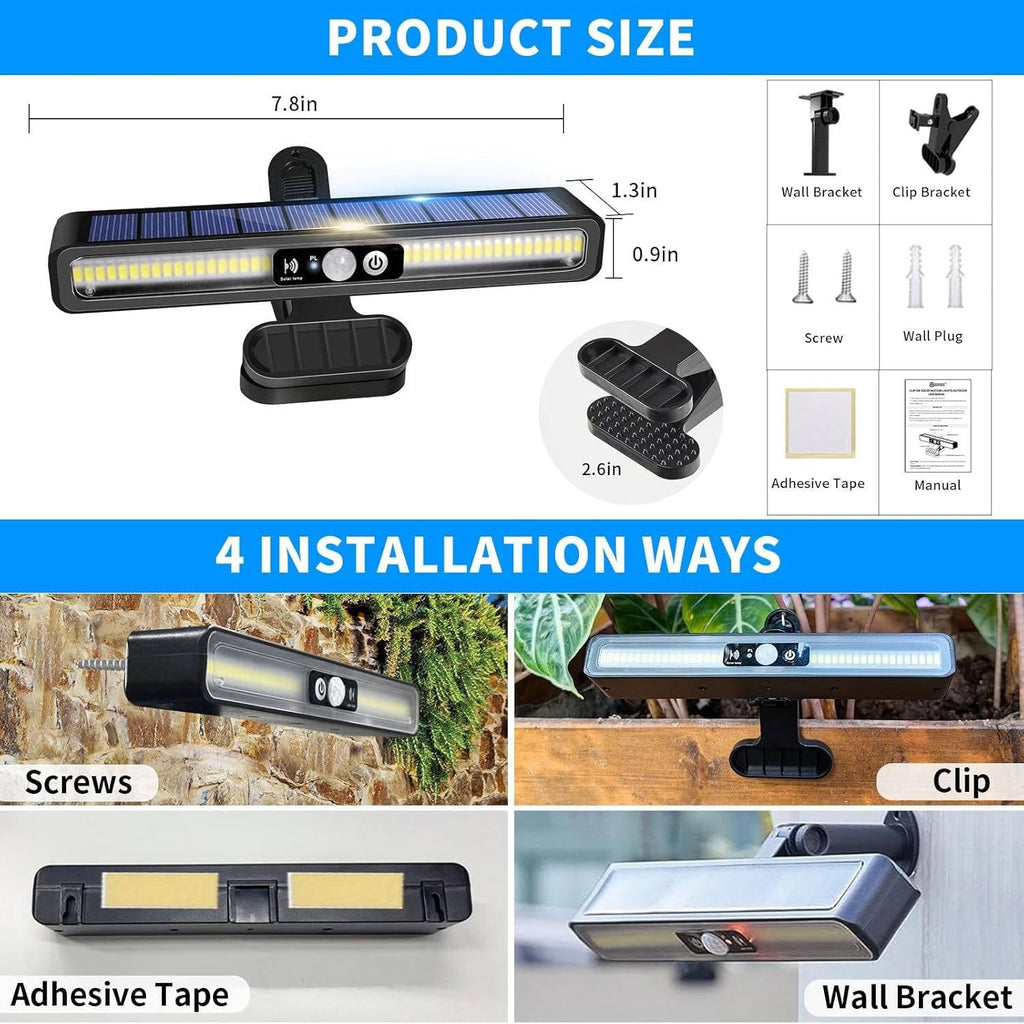 2-Pack Portable Solar Fence Lights