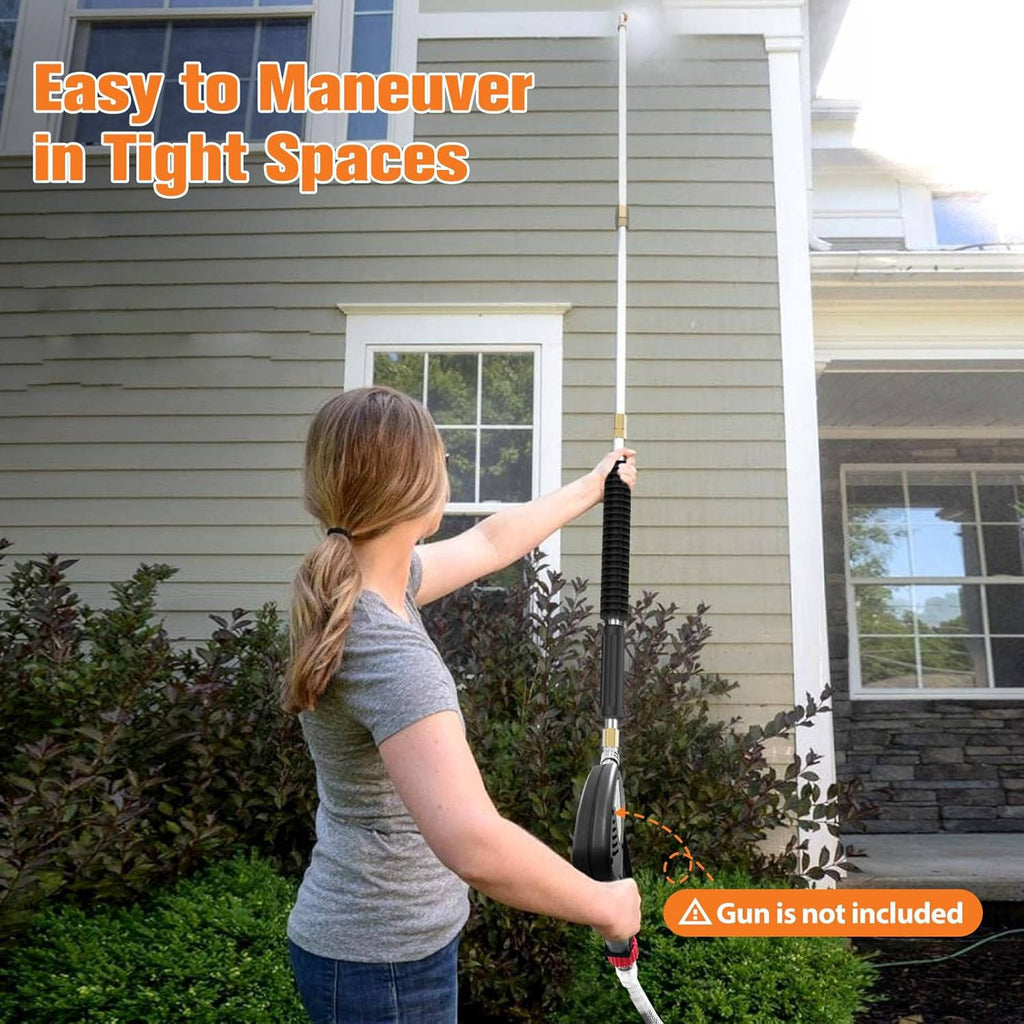 4000 PSI Telescoping Power Washer Extension Wands for Gutters, Roof Drainage & Exterior Wall Cleaning