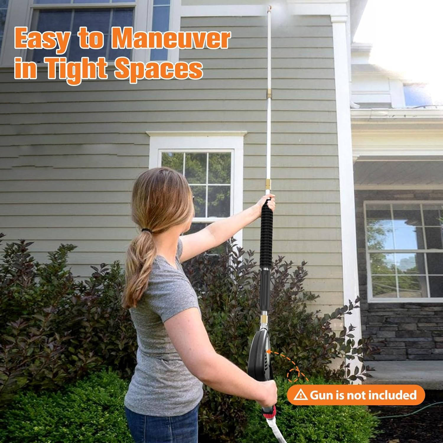 4000 PSI Telescoping Power Washer Extension Wands for Gutters, Roof Drainage & Exterior Wall Cleaning