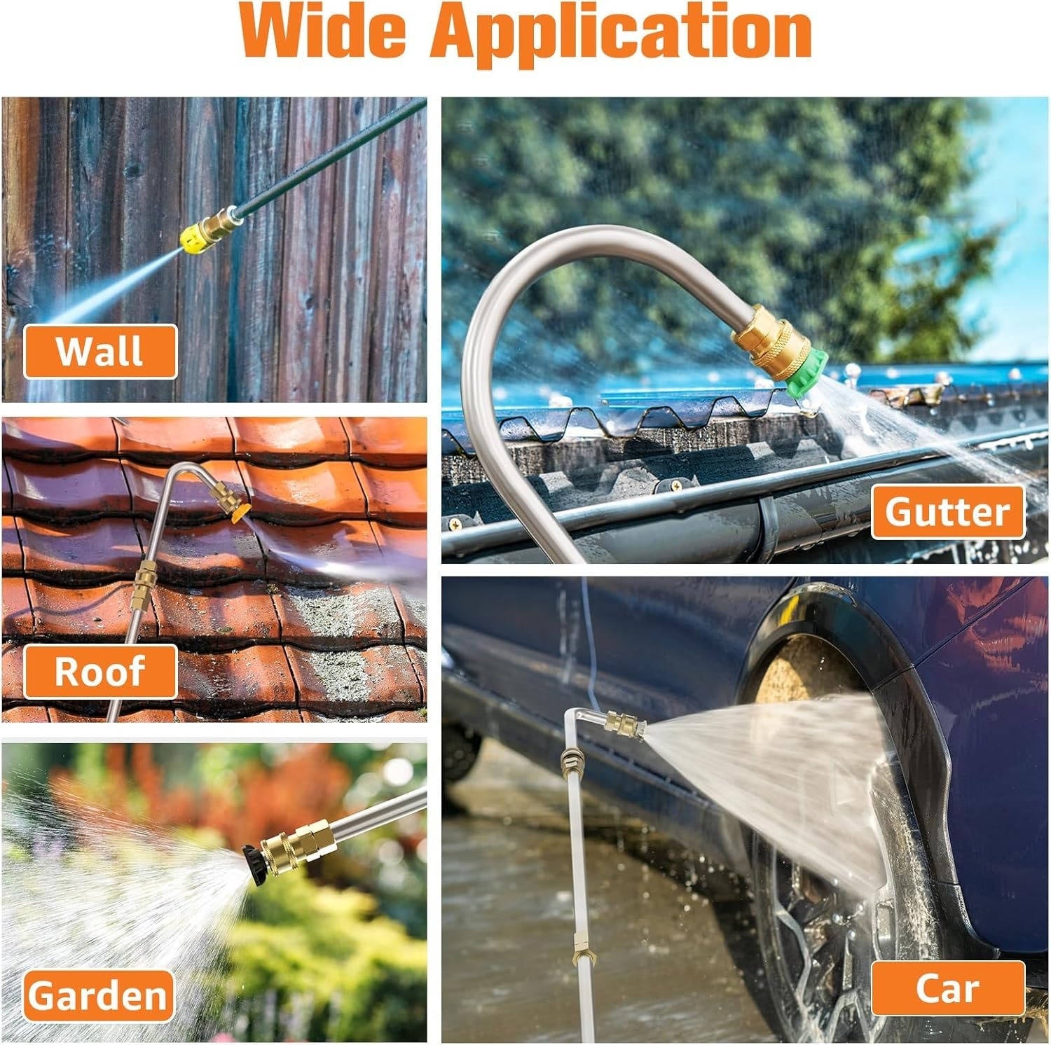 4000 PSI Telescoping Power Washer Extension Wands for Gutters, Roof Drainage & Exterior Wall Cleaning