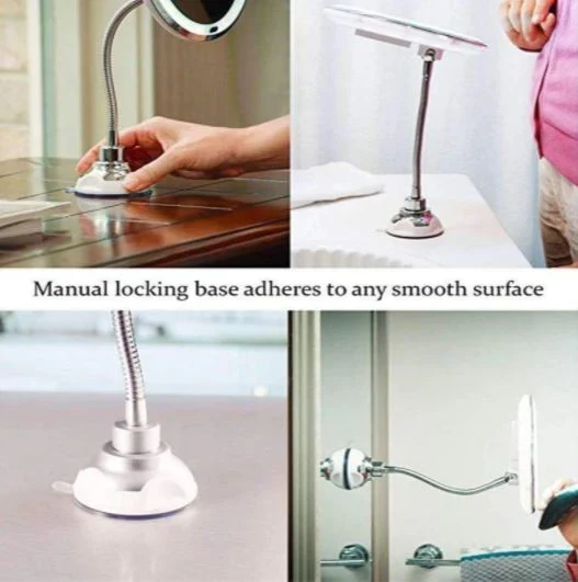 10x Magnifying LED-Lit Flexible Vanity Mirror