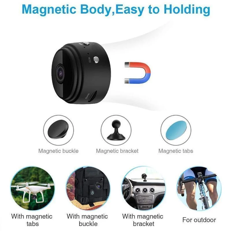 1080p Magnetic WiFi Mini Camera - Ultra-Compact Wireless HD Surveillance