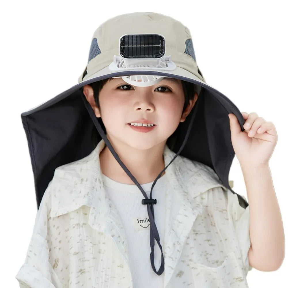 Kids' Adjustable Solar-Powered Fan Hat