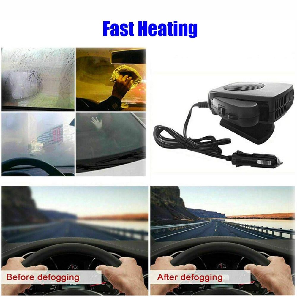 12V Car Heater Fan - Portable Ceramic Auto Heater, 150W/300W for Fast Defrost & Quick Heating