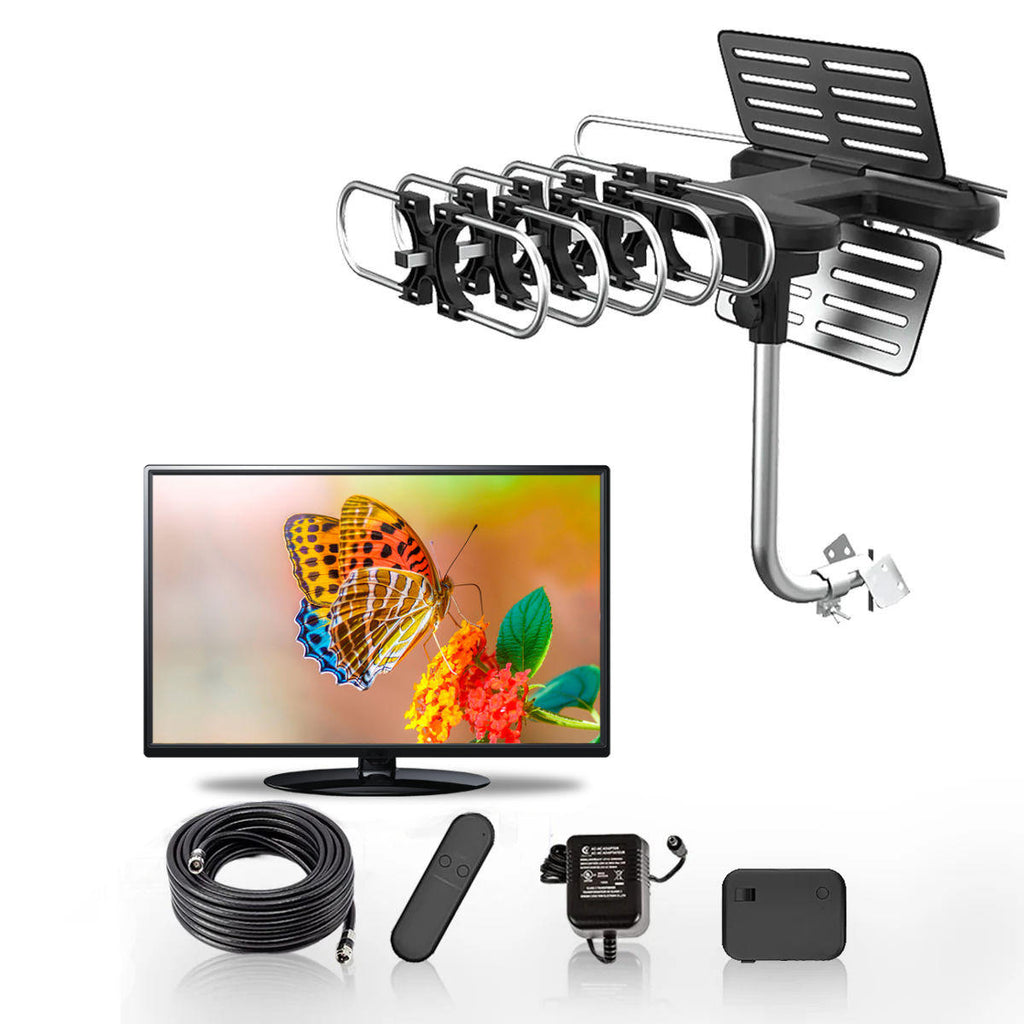 2025 Long-Range Digital Outdoor TV Antenna with 360° Motorized Rotation for Free HD Channels