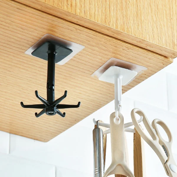 360° Swivel Self-Adhesive Utility Hook — Easy, Space-Saving Hanging Solution