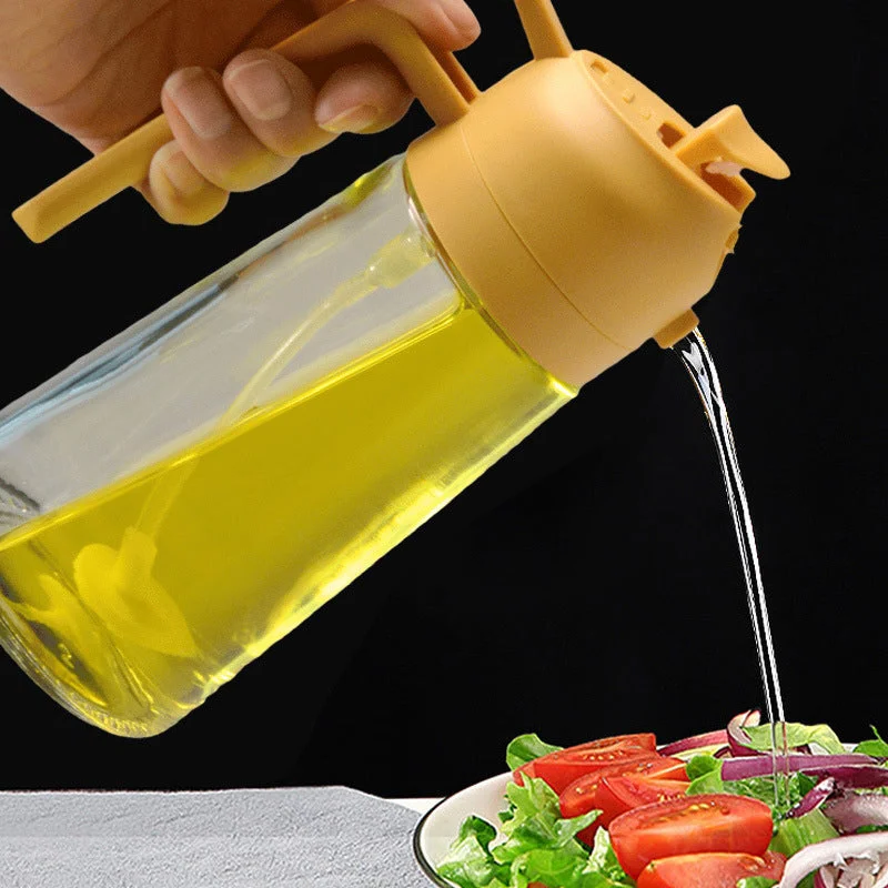 Dual-Function Glass Oil Sprayer and Dispenser - 2-in-1 Kitchen Essential