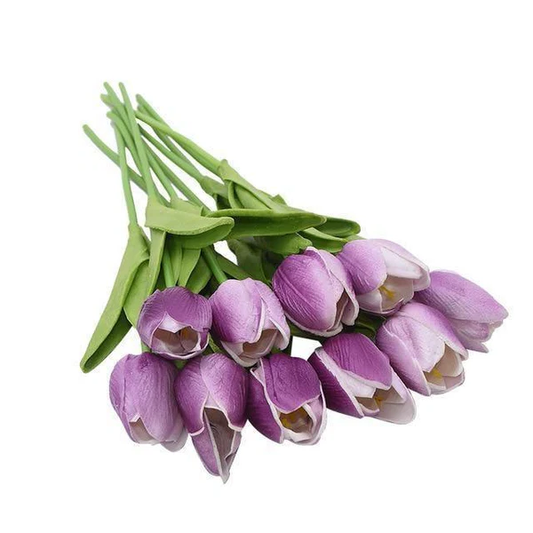 Set of 10 Realistic Artificial Tulip Flowers