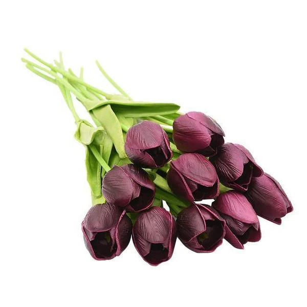 Set of 10 Realistic Artificial Tulip Flowers