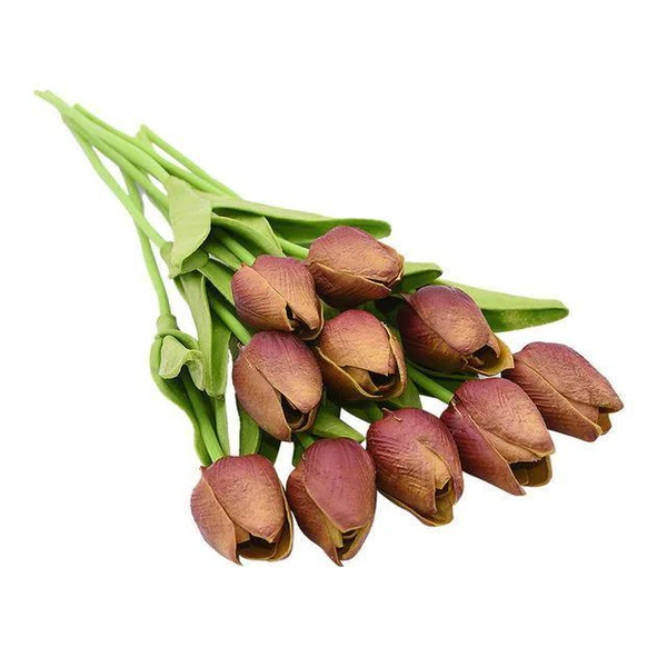 Set of 10 Realistic Artificial Tulip Flowers