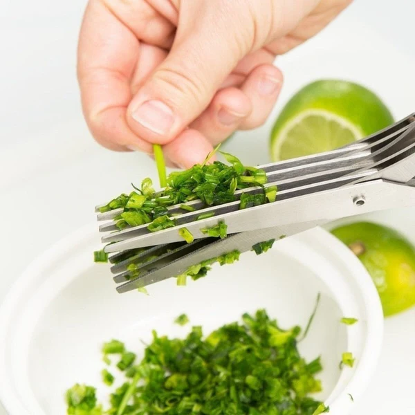 5-Blade Kitchen Salad Scissors for Fast, Precise Cutting
