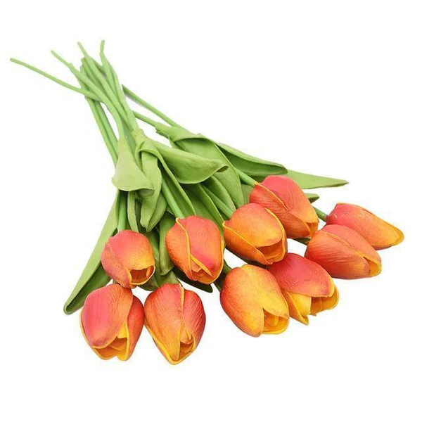 Set of 10 Realistic Artificial Tulip Flowers