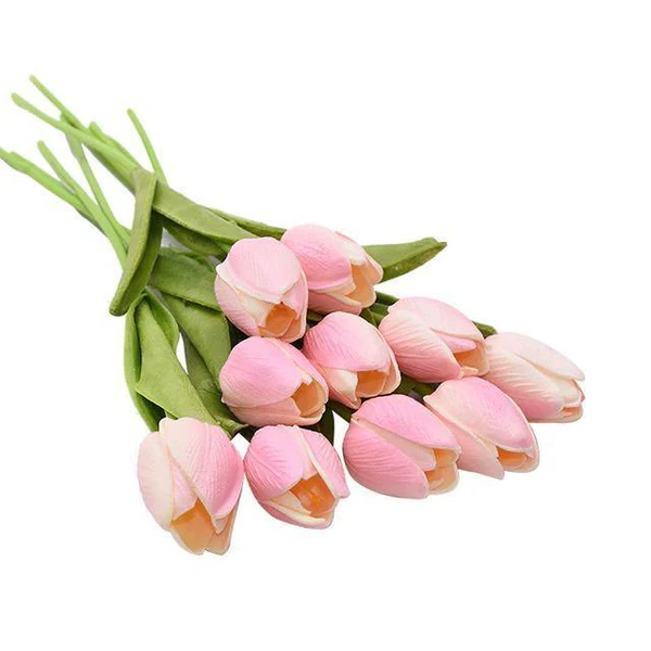Set of 10 Realistic Artificial Tulip Flowers