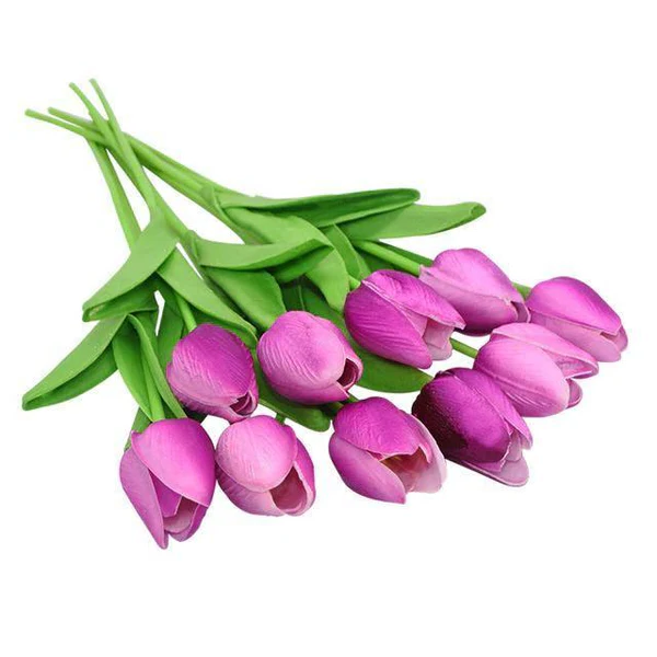 Set of 10 Realistic Artificial Tulip Flowers