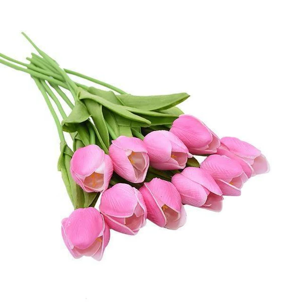 Set of 10 Realistic Artificial Tulip Flowers