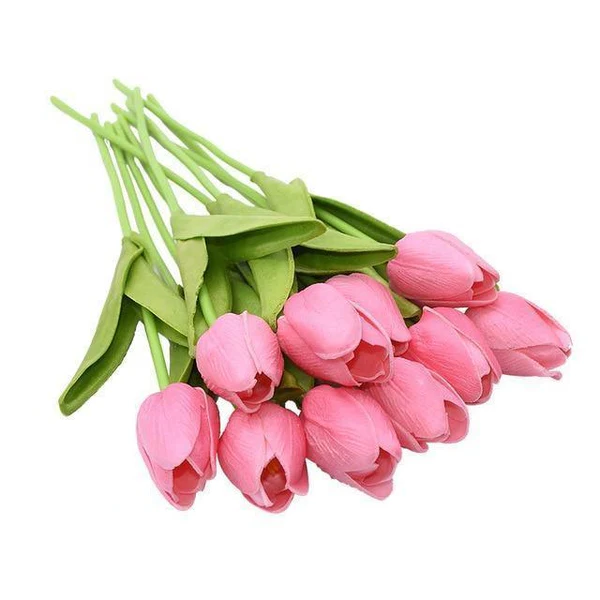 Set of 10 Realistic Artificial Tulip Flowers