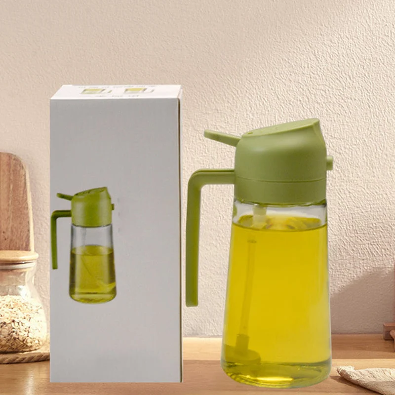 Dual-Function Glass Oil Sprayer and Dispenser - 2-in-1 Kitchen Essential