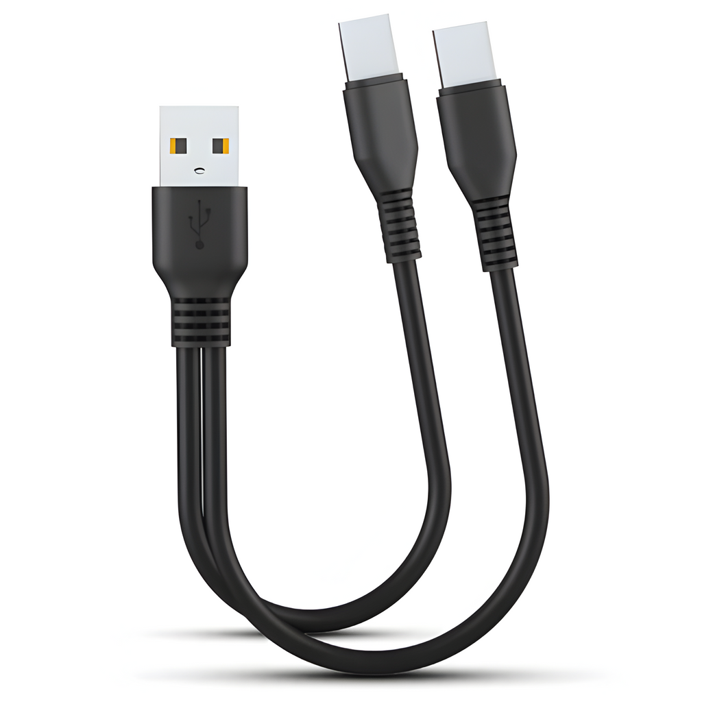 2-in-1 USB Charging Cable with Multiple USB Ports