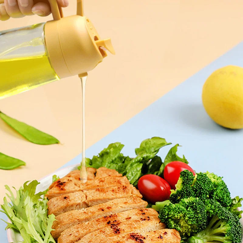 Dual-Function Glass Oil Sprayer and Dispenser - 2-in-1 Kitchen Essential