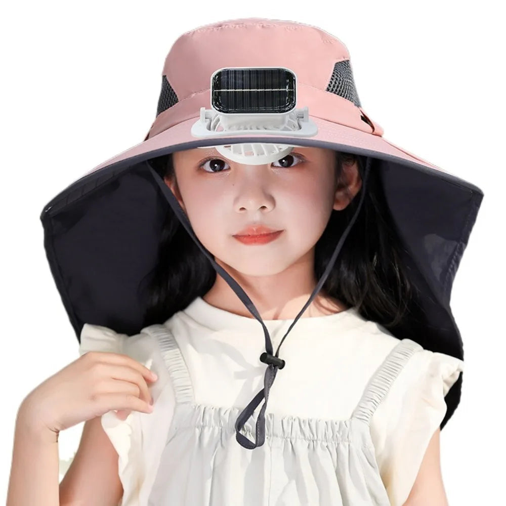 Kids' Adjustable Solar-Powered Fan Hat