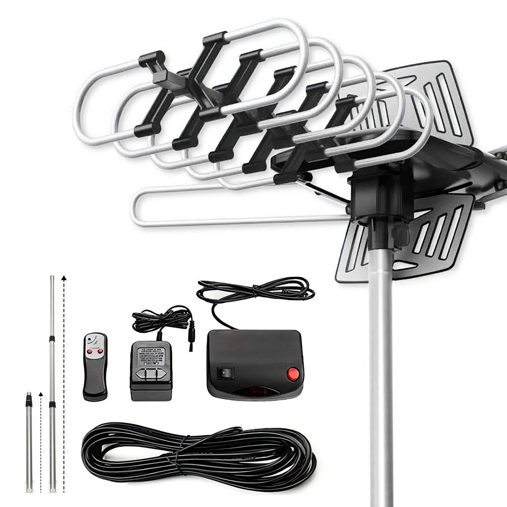 2025 Long-Range Digital Outdoor TV Antenna with 360° Motorized Rotation for Free HD Channels
