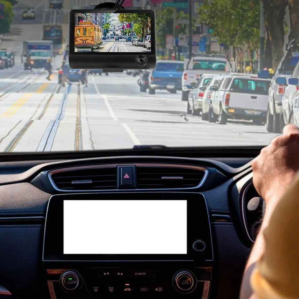 4-Inch Touchscreen Dual-Channel Dash Cam (Front & Rear)